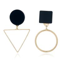 Zinc Alloy Asymmetric Earrings, plated, for woman & enamel 40mm 