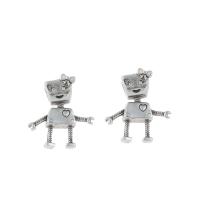 Stainless Steel European Beads, 316L Stainless Steel, Robot, DIY & enamel, original color Approx 4mm 