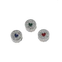 Stainless Steel European Beads, 316L Stainless Steel, Round, enamel & with rhinestone Approx 4mm 