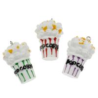 Imitation Food Resin Pendants, with Zinc Alloy, Popcorn, Mini & cute & DIY Approx 1.9mm 