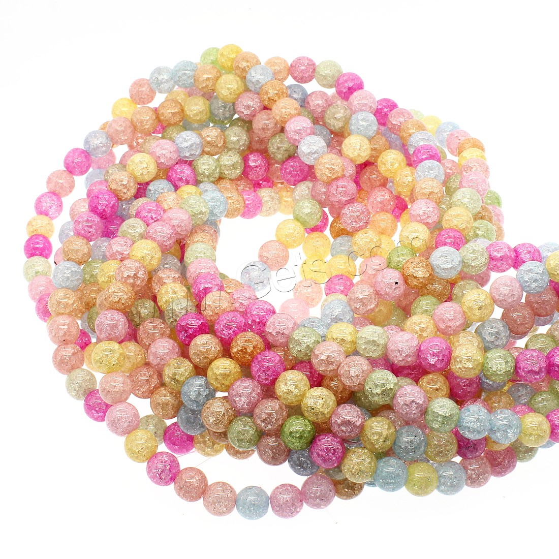 Crackle Quartz Beads, Round, different size for choice, more colors for choice, Hole:Approx 1mm, Length:Approx 14.9 Inch, Sold By Strand