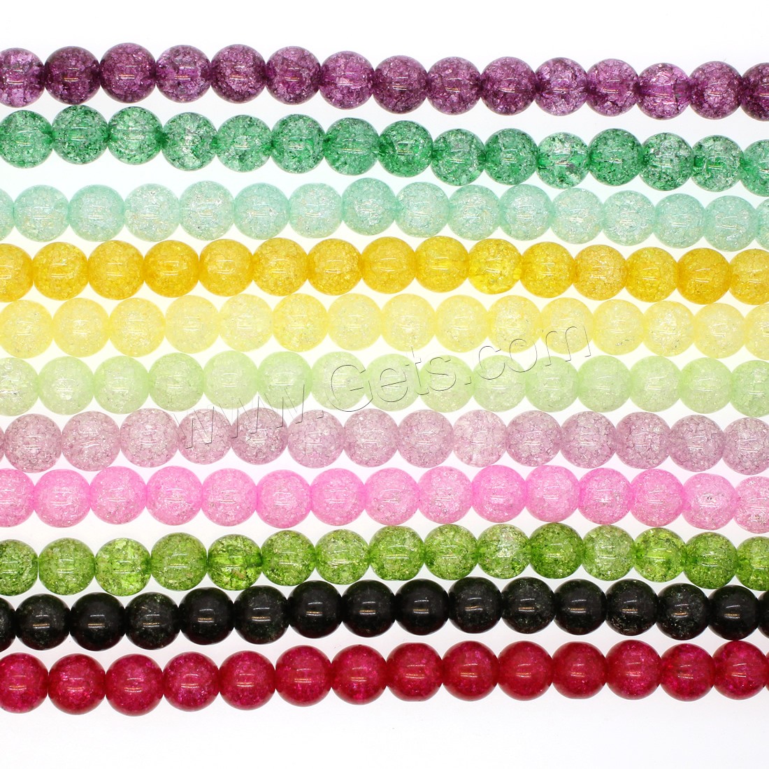 Crackle Quartz Beads, Round, different size for choice, more colors for choice, Hole:Approx 1mm, Length:Approx 14.9 Inch, Sold By Strand