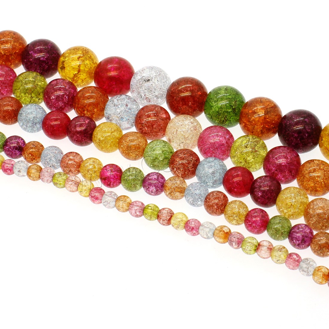 Crackle Quartz Beads, Round, different size for choice, mixed colors, Hole:Approx 1mm, Length:Approx 14.9 Inch, Sold By Strand