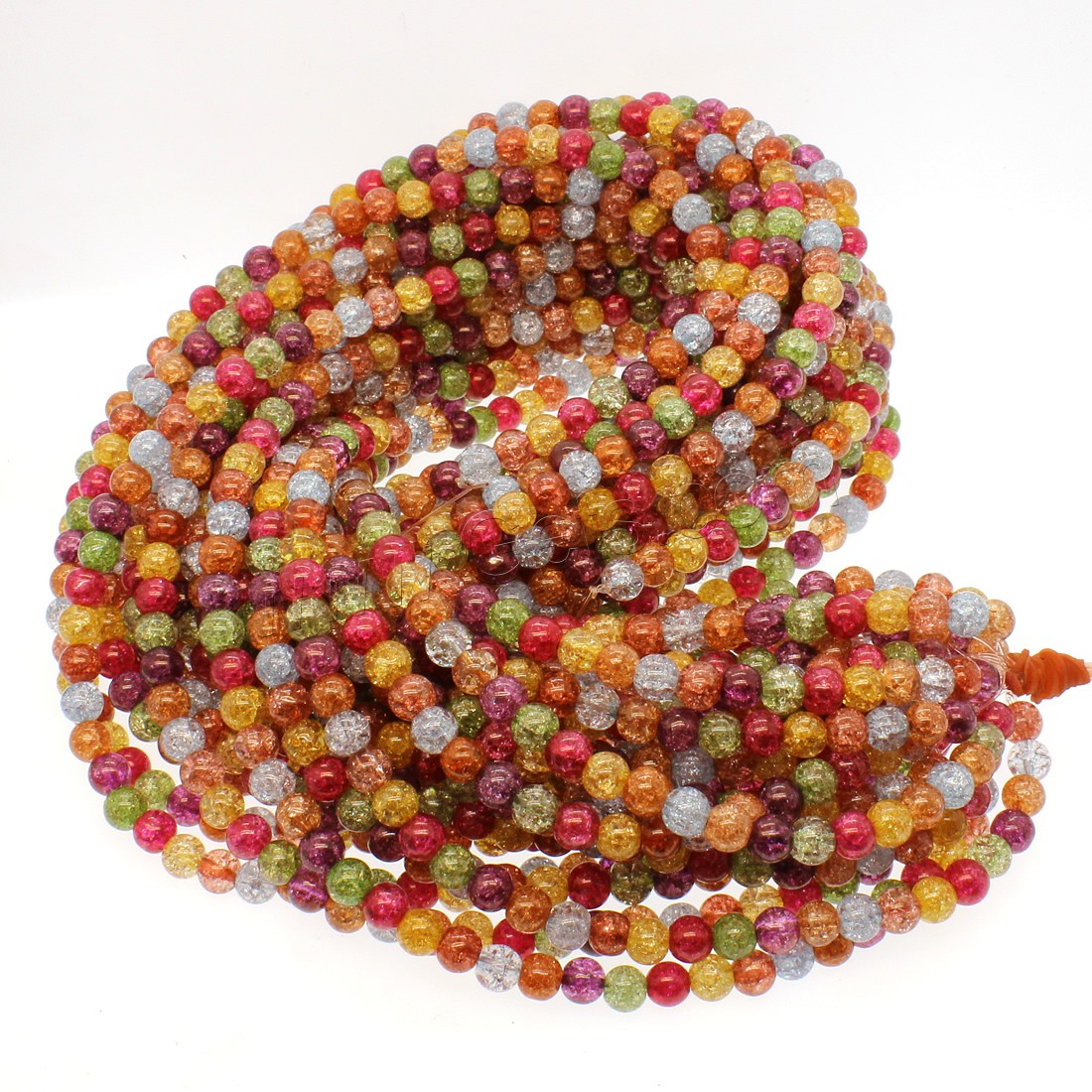 Crackle Quartz Beads, Round, different size for choice, mixed colors, Hole:Approx 1mm, Length:Approx 14.9 Inch, Sold By Strand