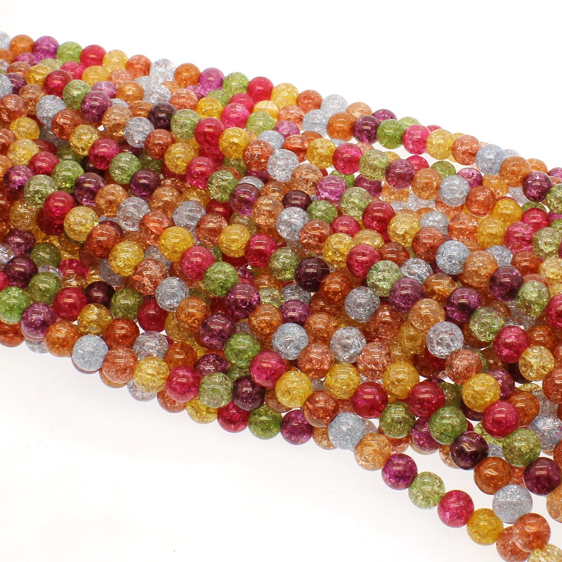 Crackle Quartz Beads, Round, different size for choice, mixed colors, Hole:Approx 1mm, Length:Approx 14.9 Inch, Sold By Strand