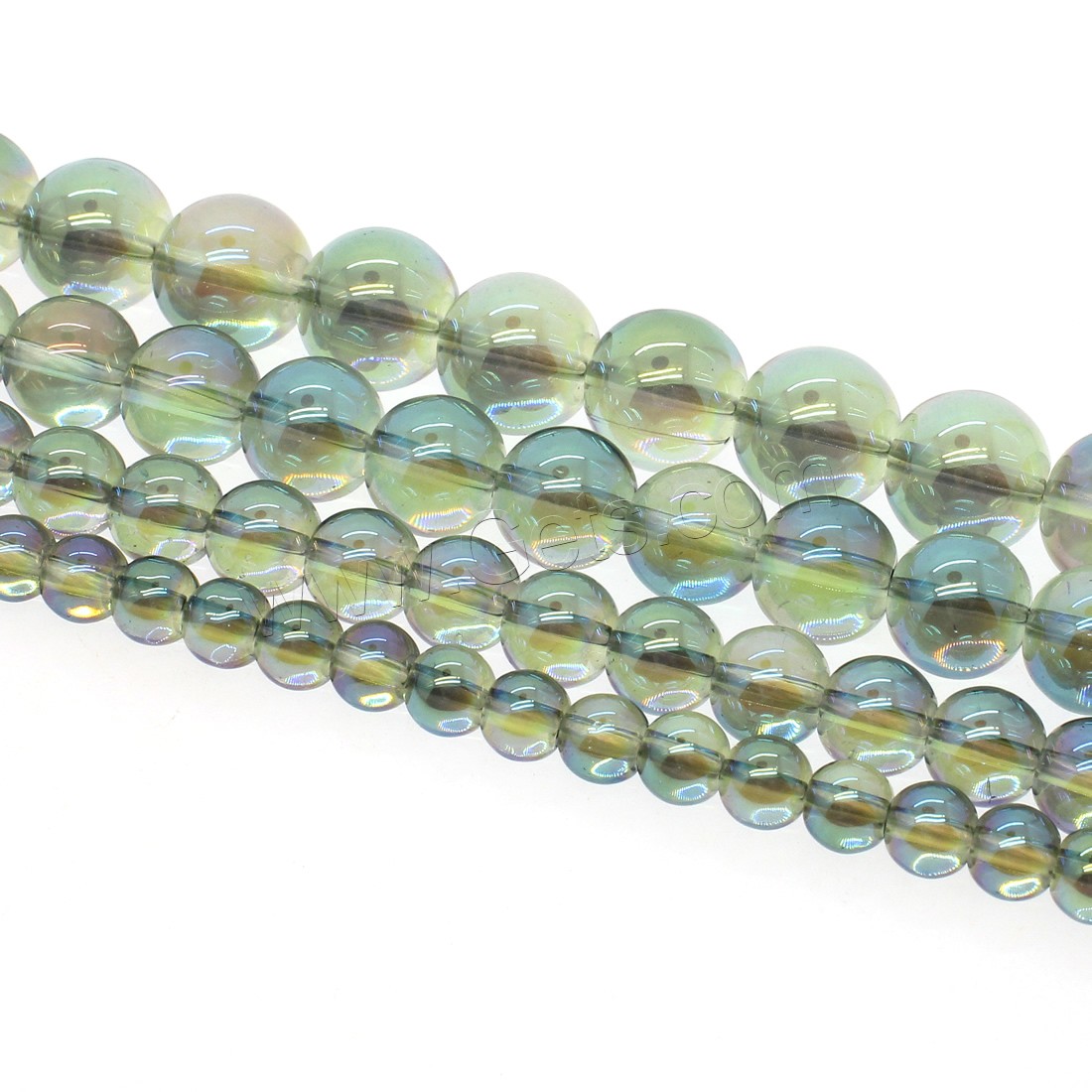 Round Crystal Beads, plated, different size for choice, multi-colored, Hole:Approx 1mm, Length:Approx 14.9 Inch, Sold By Strand