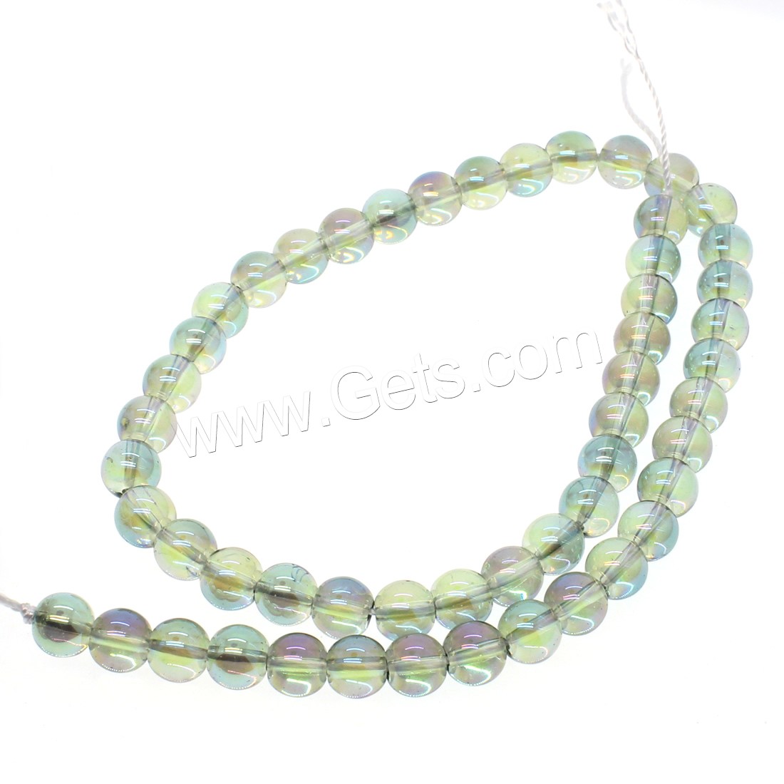 Round Crystal Beads, plated, different size for choice, multi-colored, Hole:Approx 1mm, Length:Approx 14.9 Inch, Sold By Strand