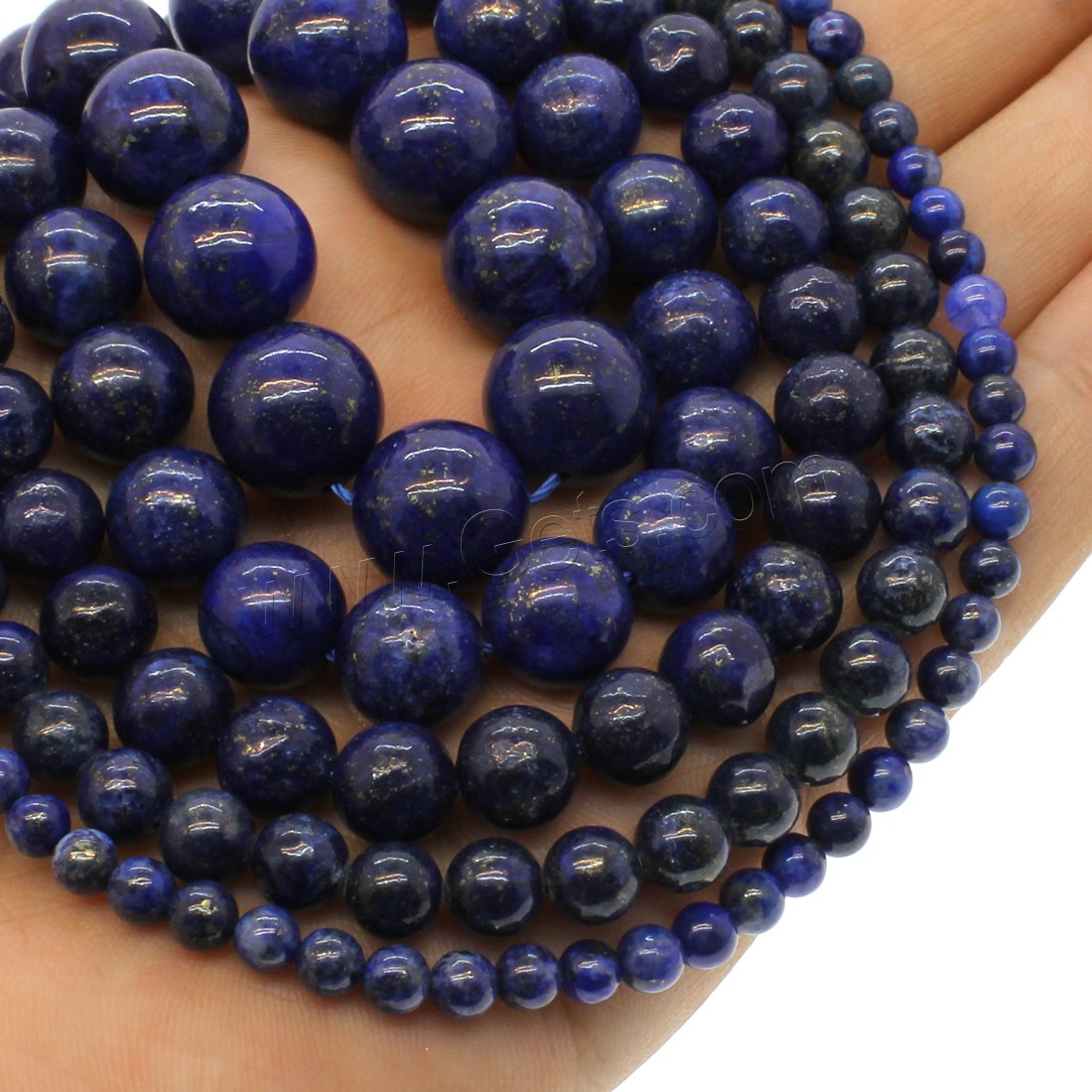 Single Gemstone Beads, Synthetic Lapis, Round, different size for choice, deep lapis lazuli, Hole:Approx 1mm, Length:Approx 14.9 Inch, Sold By Strand