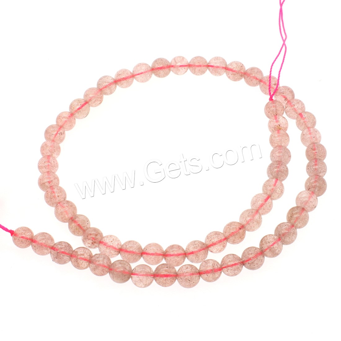 Strawberry Quartz goutte, Rond, normes différentes pour le choix, rose, Trou:Environ 1mm, Longueur:Environ 14.9 pouce, Vendu par brin