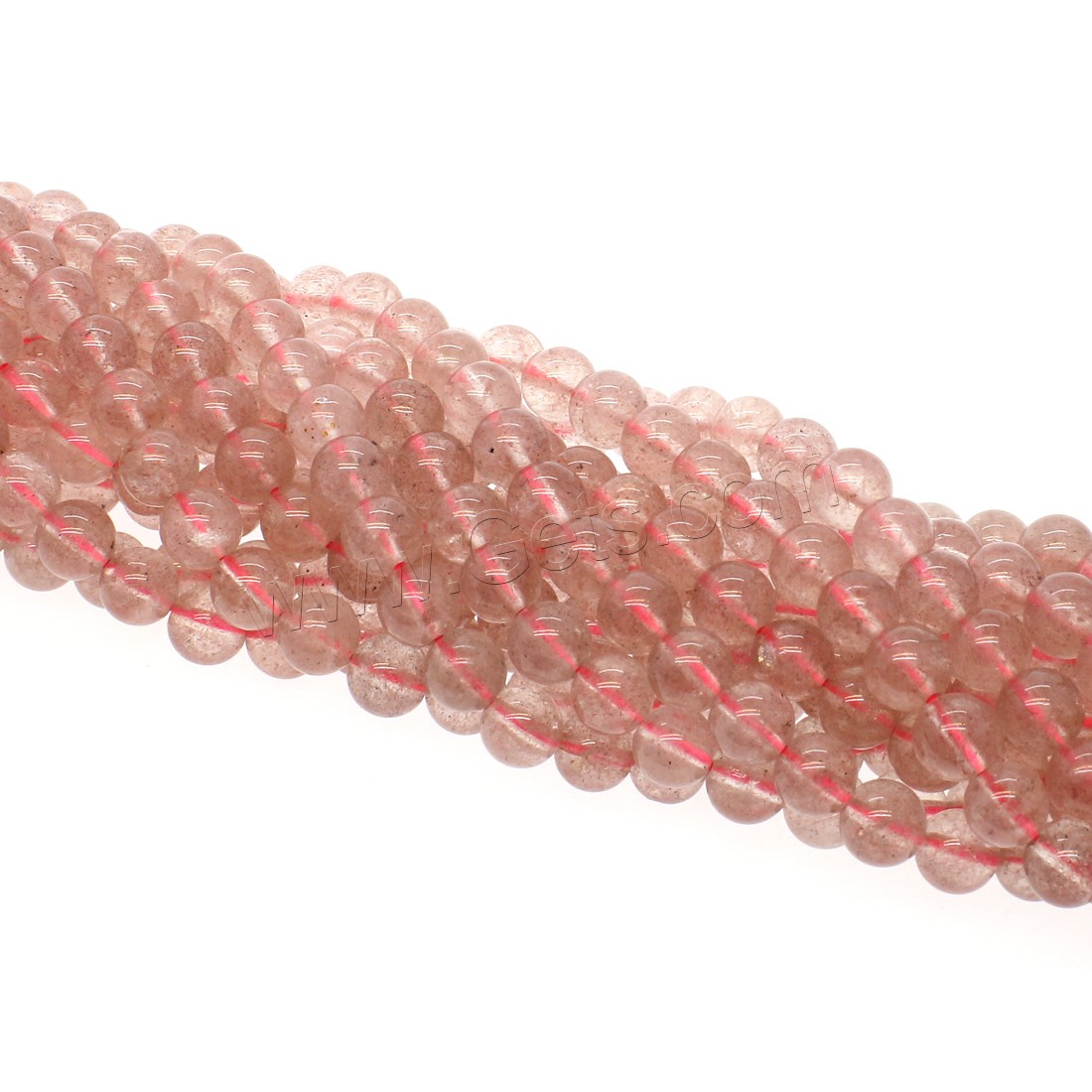 Strawberry Quartz goutte, Rond, normes différentes pour le choix, rose, Trou:Environ 1mm, Longueur:Environ 14.9 pouce, Vendu par brin