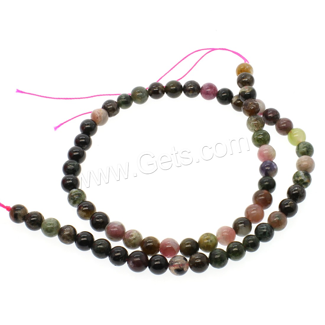 Natural Tourmaline Beads, Round, different size for choice, mixed colors, Hole:Approx 1mm, Length:Approx 14.9 Inch, Sold By Strand