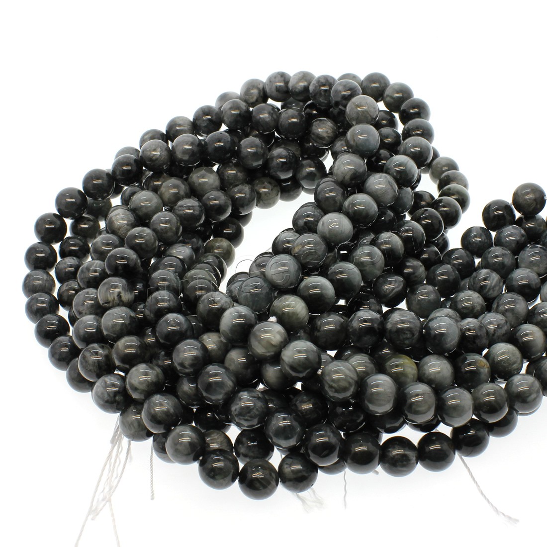 Hawk-eye Stone Beads, Round, different size for choice, black, Hole:Approx 1mm, Length:Approx 14.9 Inch, Sold By Strand