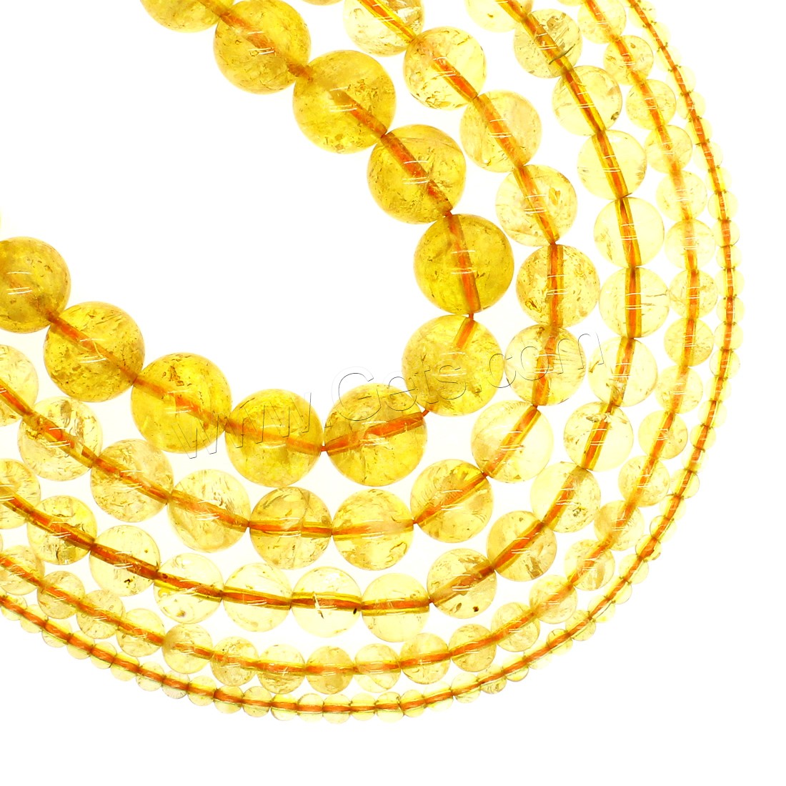 Natural Citrine Beads, Round, different size for choice, yellow, Hole:Approx 1mm, Length:Approx 14.9 Inch, Sold By Strand