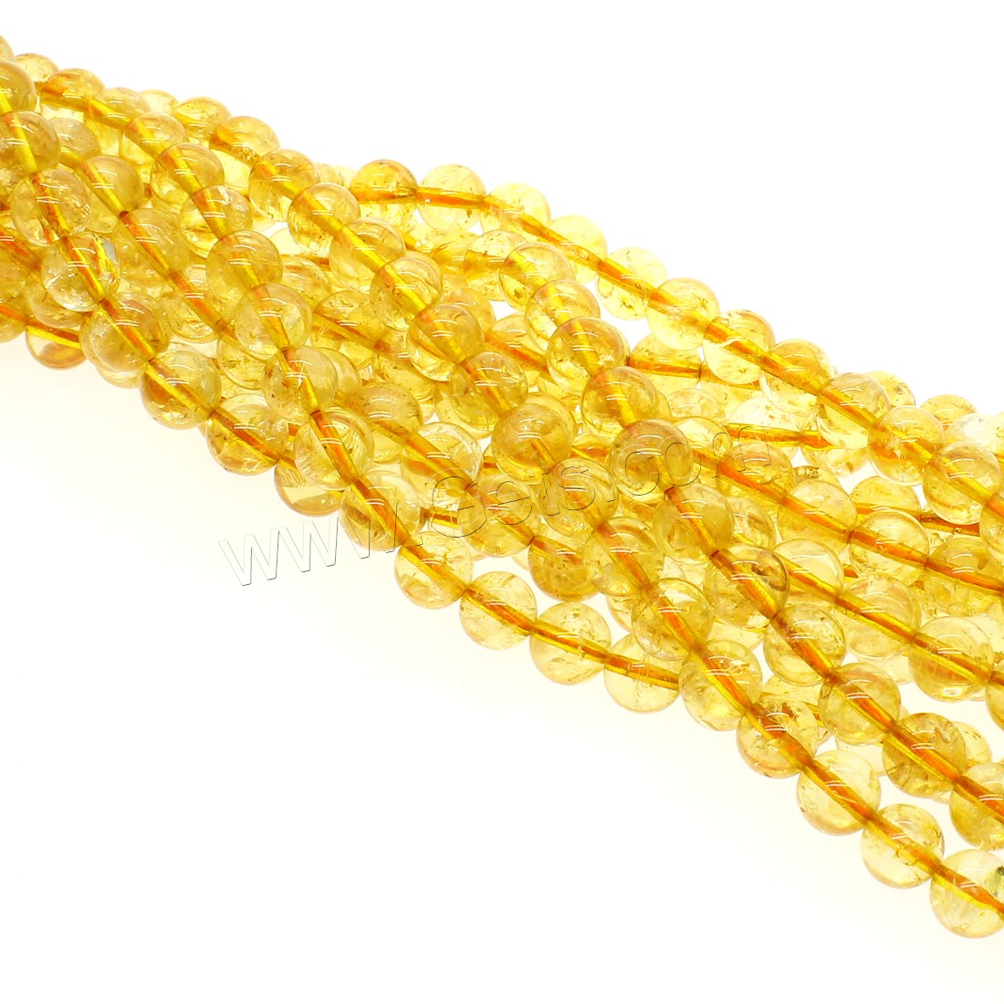 Natural Citrine Beads, Round, different size for choice, yellow, Hole:Approx 1mm, Length:Approx 14.9 Inch, Sold By Strand