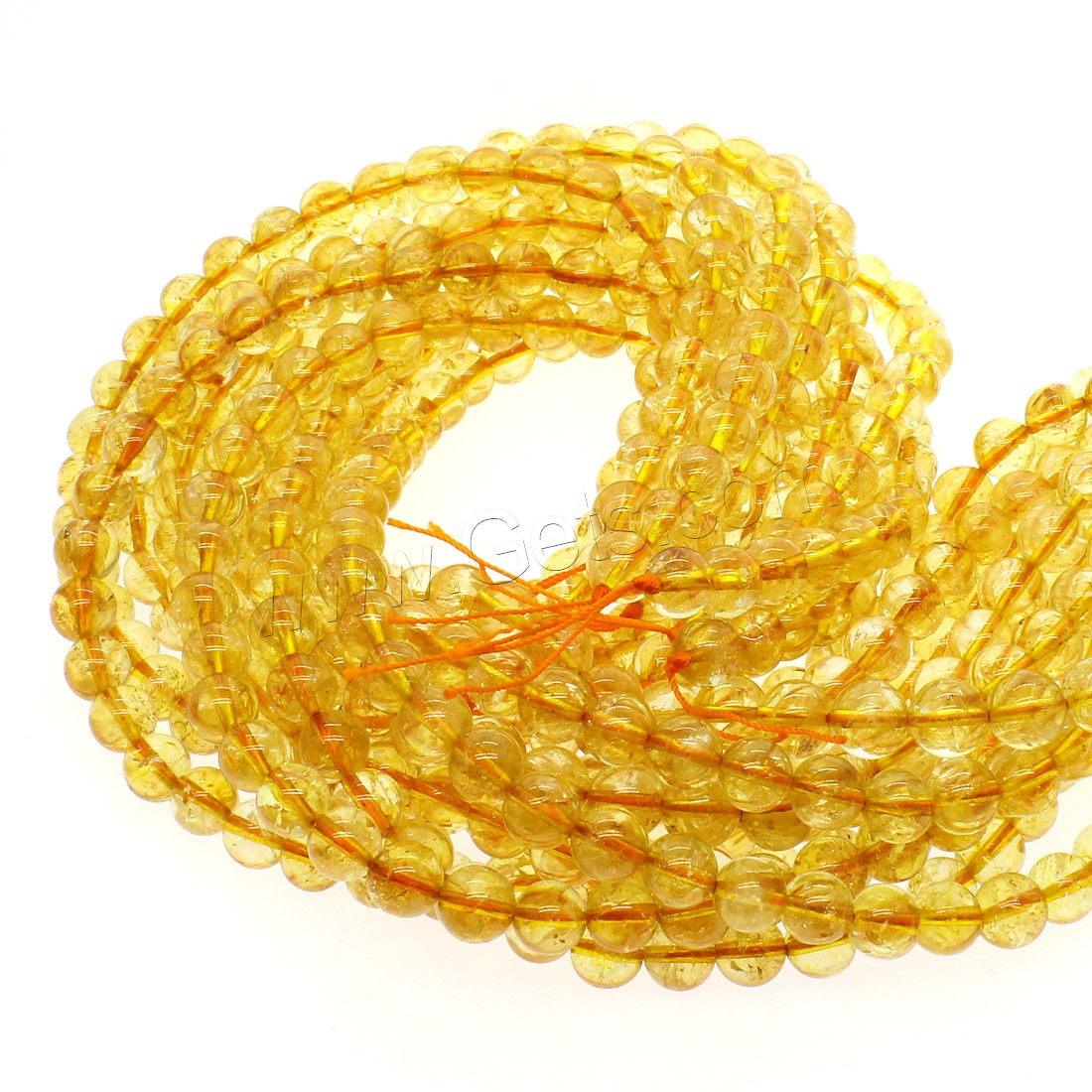 Natural Citrine Beads, Round, different size for choice, yellow, Hole:Approx 1mm, Length:Approx 14.9 Inch, Sold By Strand