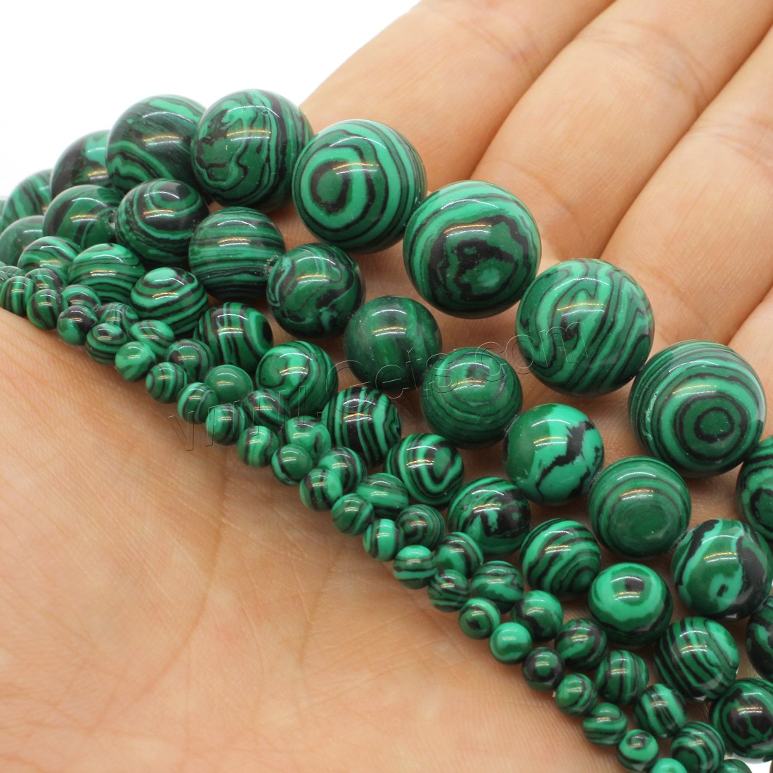 Natural Malachite Beads, Round, different size for choice, green, Hole:Approx 1mm, Length:Approx 14.9 Inch, Sold By Strand