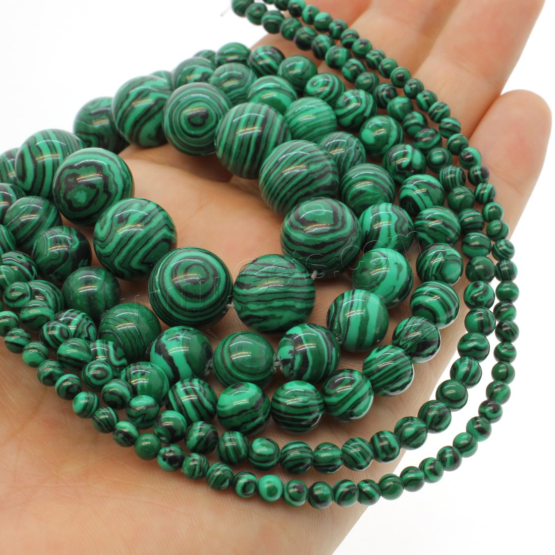 Natural Malachite Beads, Round, different size for choice, green, Hole:Approx 1mm, Length:Approx 14.9 Inch, Sold By Strand