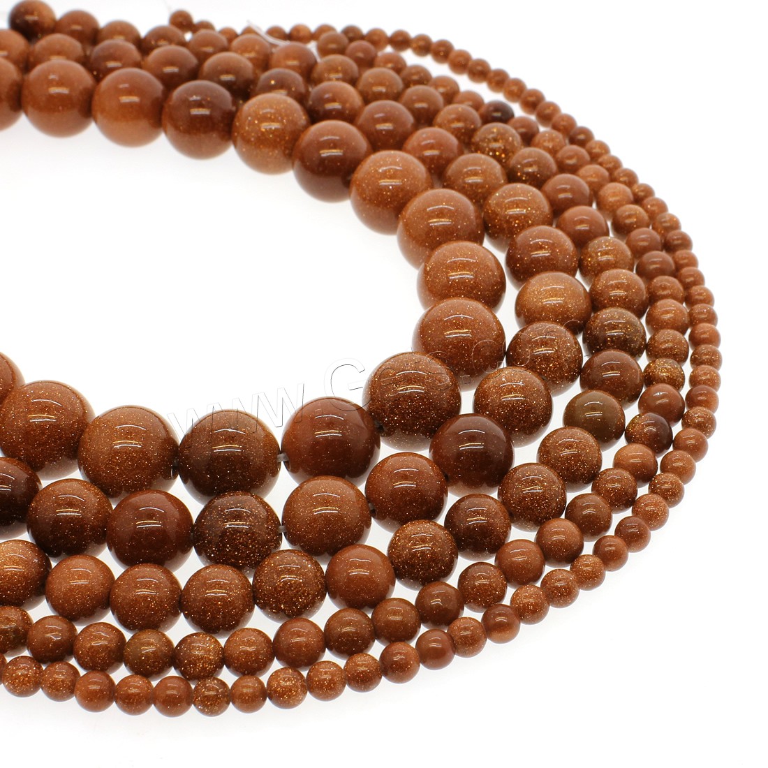 Goldstone Beads, Round, different size for choice, orange, Hole:Approx 1mm, Length:Approx 14.9 Inch, Sold By Strand