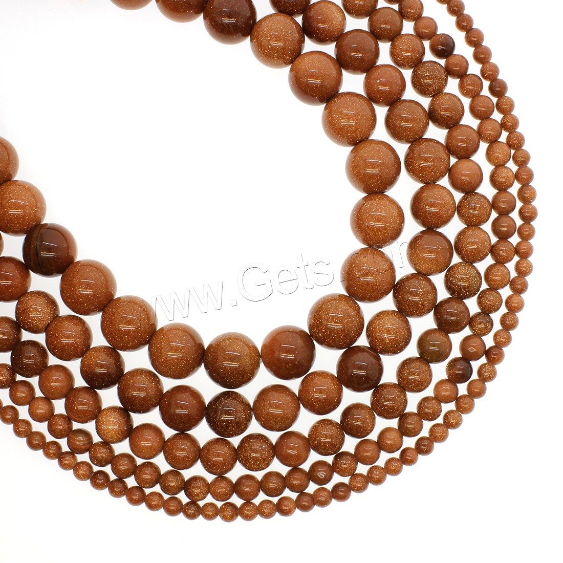 Goldstone Beads, Round, different size for choice, orange, Hole:Approx 1mm, Length:Approx 14.9 Inch, Sold By Strand