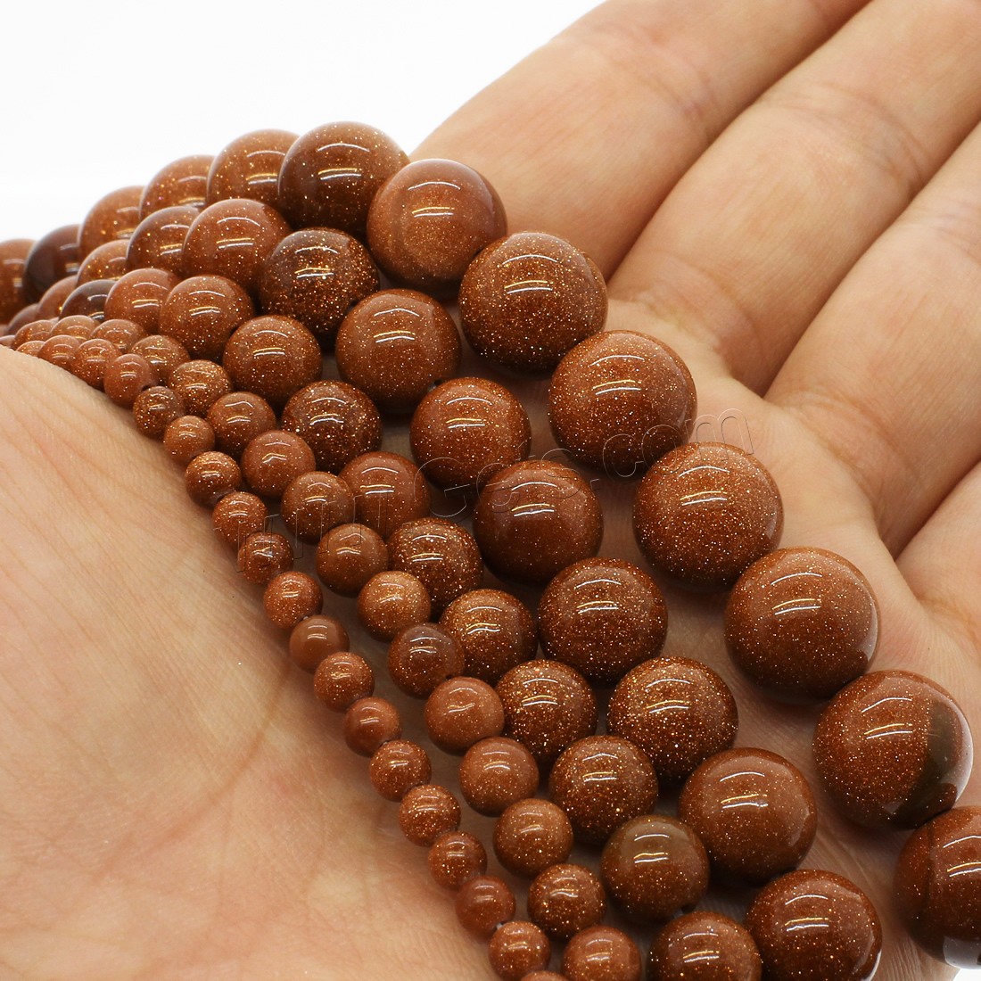 Goldstone Beads, Round, different size for choice, orange, Hole:Approx 1mm, Length:Approx 14.9 Inch, Sold By Strand