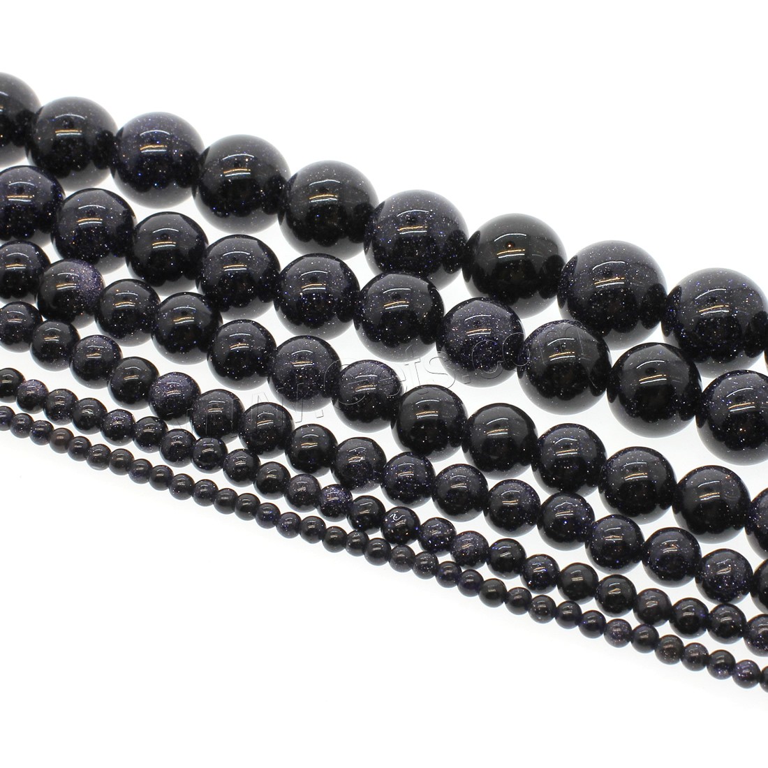 Blue Goldstone Beads, Round, different size for choice, blue, Hole:Approx 1mm, Length:Approx 14.9 Inch, Sold By Strand