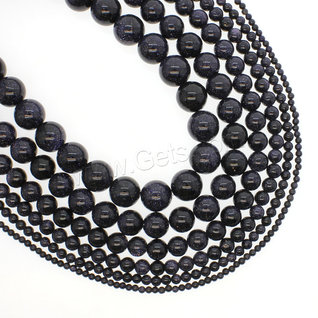 Blue Goldstone Beads, Round, different size for choice, blue, Hole:Approx 1mm, Length:Approx 14.9 Inch, Sold By Strand