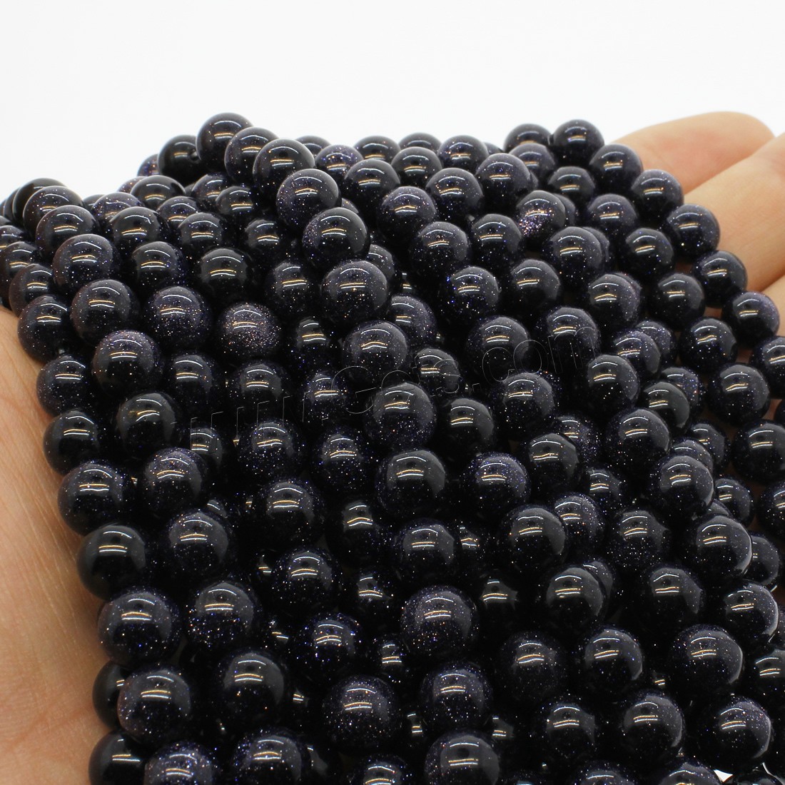 Blue Goldstone Beads, Round, different size for choice, blue, Hole:Approx 1mm, Length:Approx 14.9 Inch, Sold By Strand