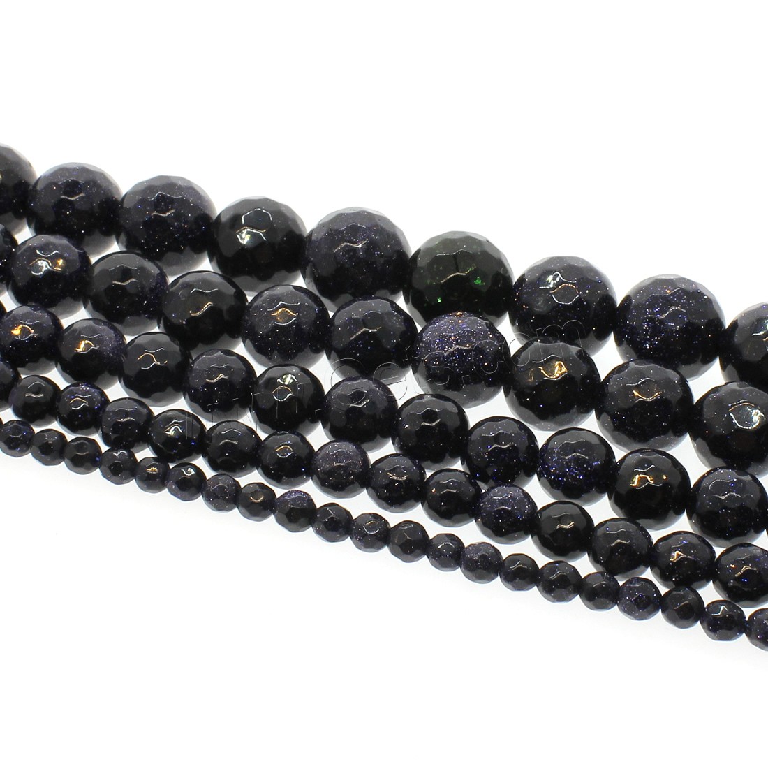 Blue Goldstone Beads, Round, different size for choice & faceted, blue, Hole:Approx 1mm, Length:Approx 14.9 Inch, Sold By Strand