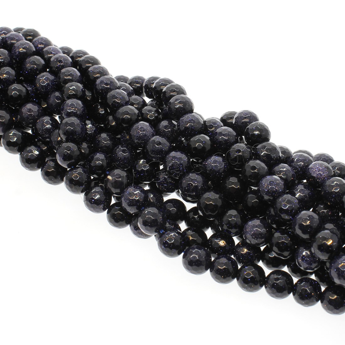 Blue Goldstone Beads, Round, different size for choice & faceted, blue, Hole:Approx 1mm, Length:Approx 14.9 Inch, Sold By Strand