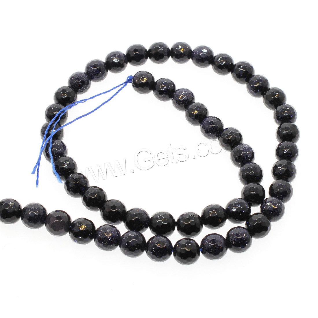 Blue Goldstone Beads, Round, different size for choice & faceted, blue, Hole:Approx 1mm, Length:Approx 14.9 Inch, Sold By Strand