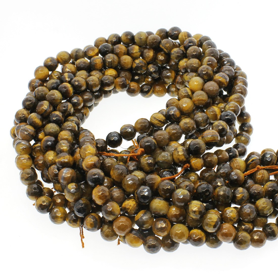 Tiger Eye Beads, Round, different size for choice & faceted, yellow, Hole:Approx 1mm, Length:Approx 14.9 Inch, Sold By Strand