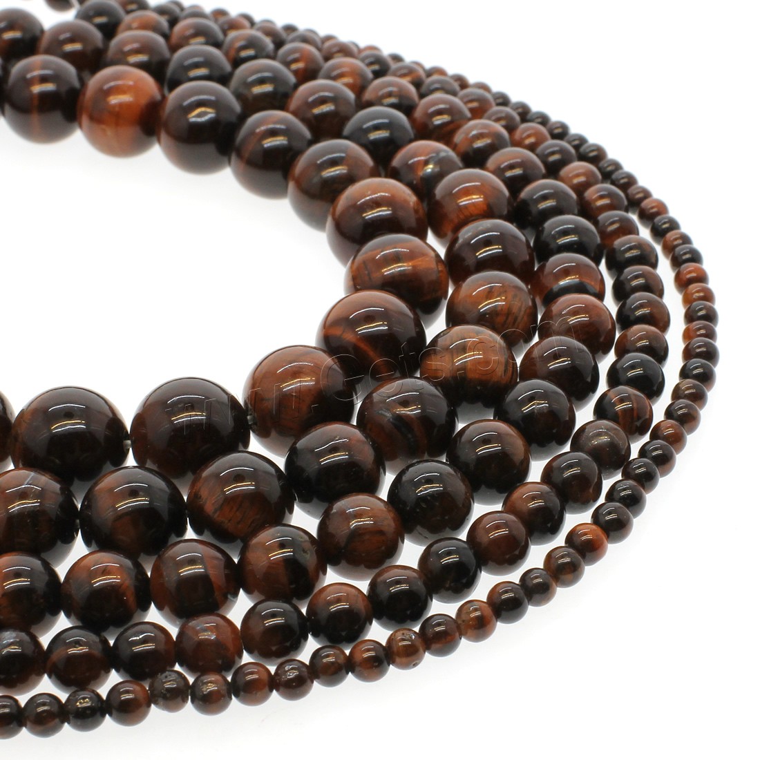 Tiger Eye Beads, Round, different size for choice, red, Hole:Approx 1mm, Length:Approx 14.9 Inch, Sold By Strand