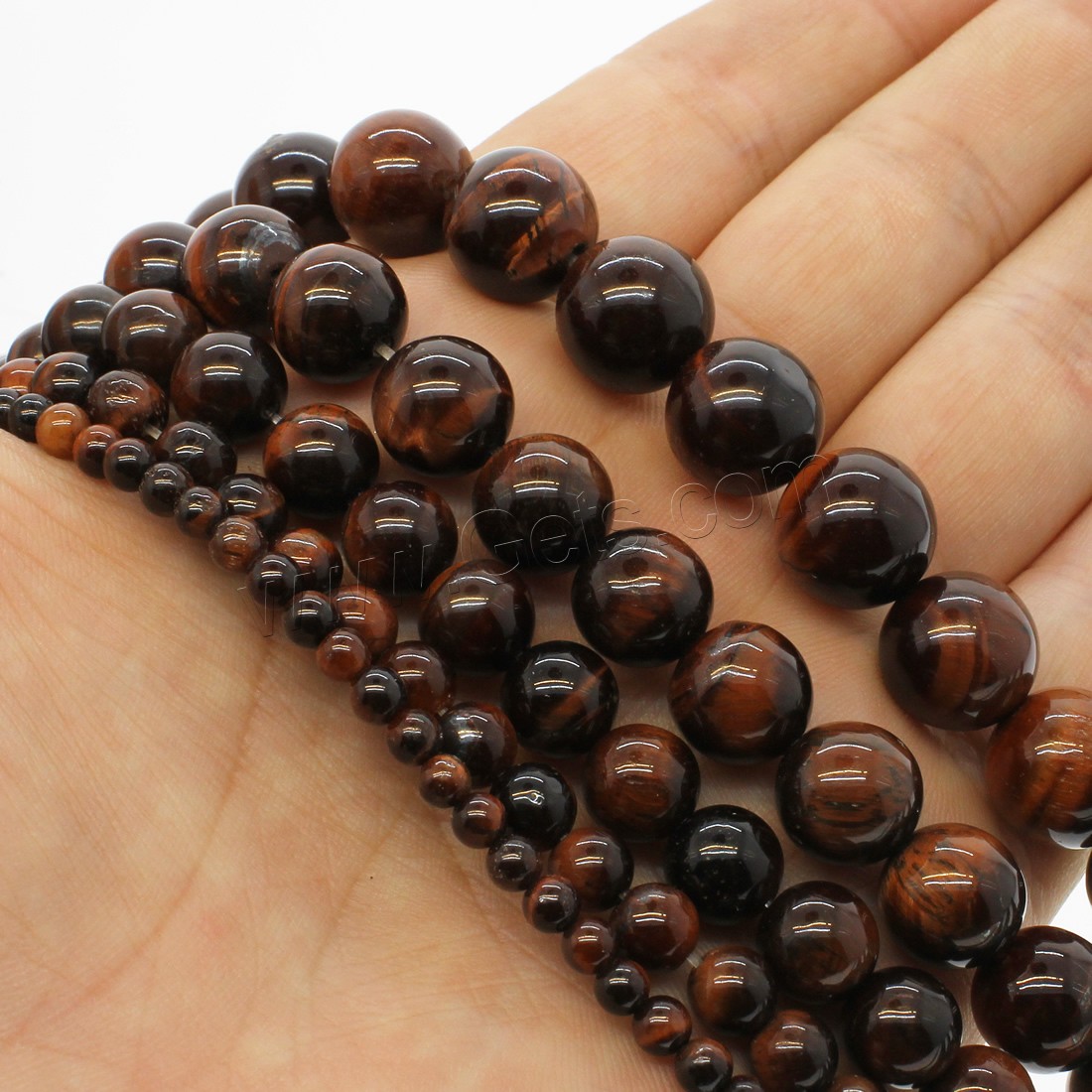 Tiger Eye Beads, Round, different size for choice, red, Hole:Approx 1mm, Length:Approx 14.9 Inch, Sold By Strand