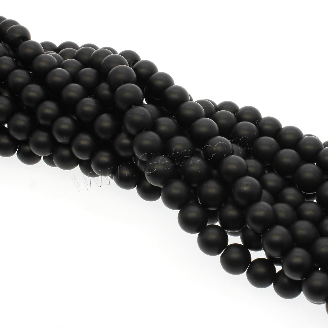 Black Stone Bead, Round, different size for choice & frosted, black, Hole:Approx 1mm, Length:Approx 14.9 Inch, Sold By Strand