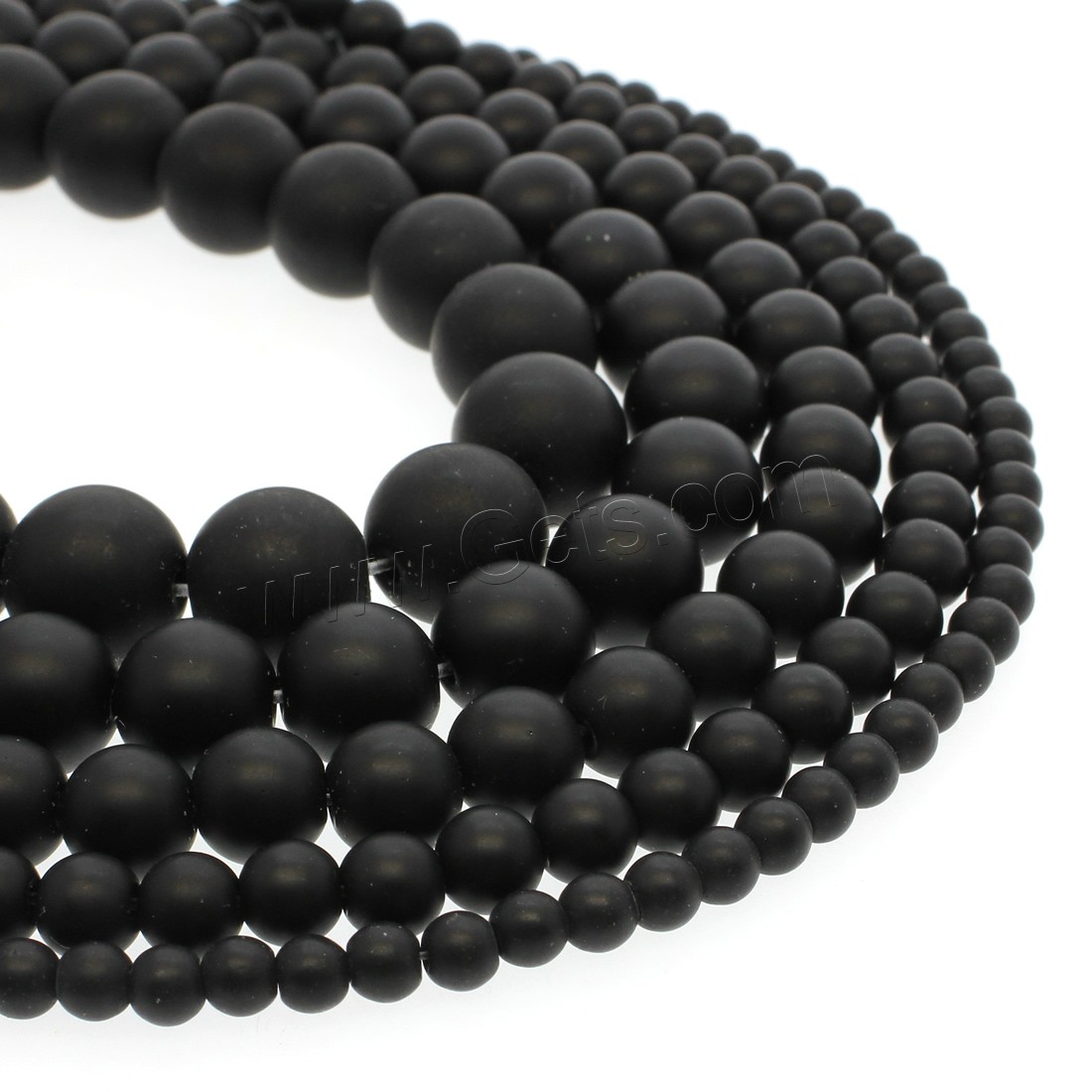 Black Stone Bead, Round, different size for choice & frosted, black, Hole:Approx 1mm, Length:Approx 14.9 Inch, Sold By Strand