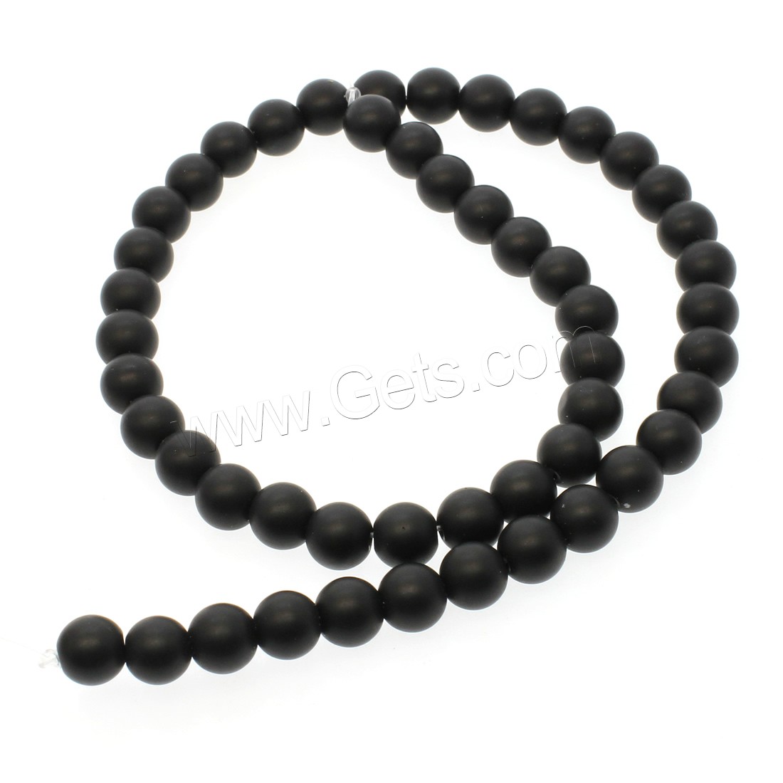 Black Stone Bead, Round, different size for choice & frosted, black, Hole:Approx 1mm, Length:Approx 14.9 Inch, Sold By Strand