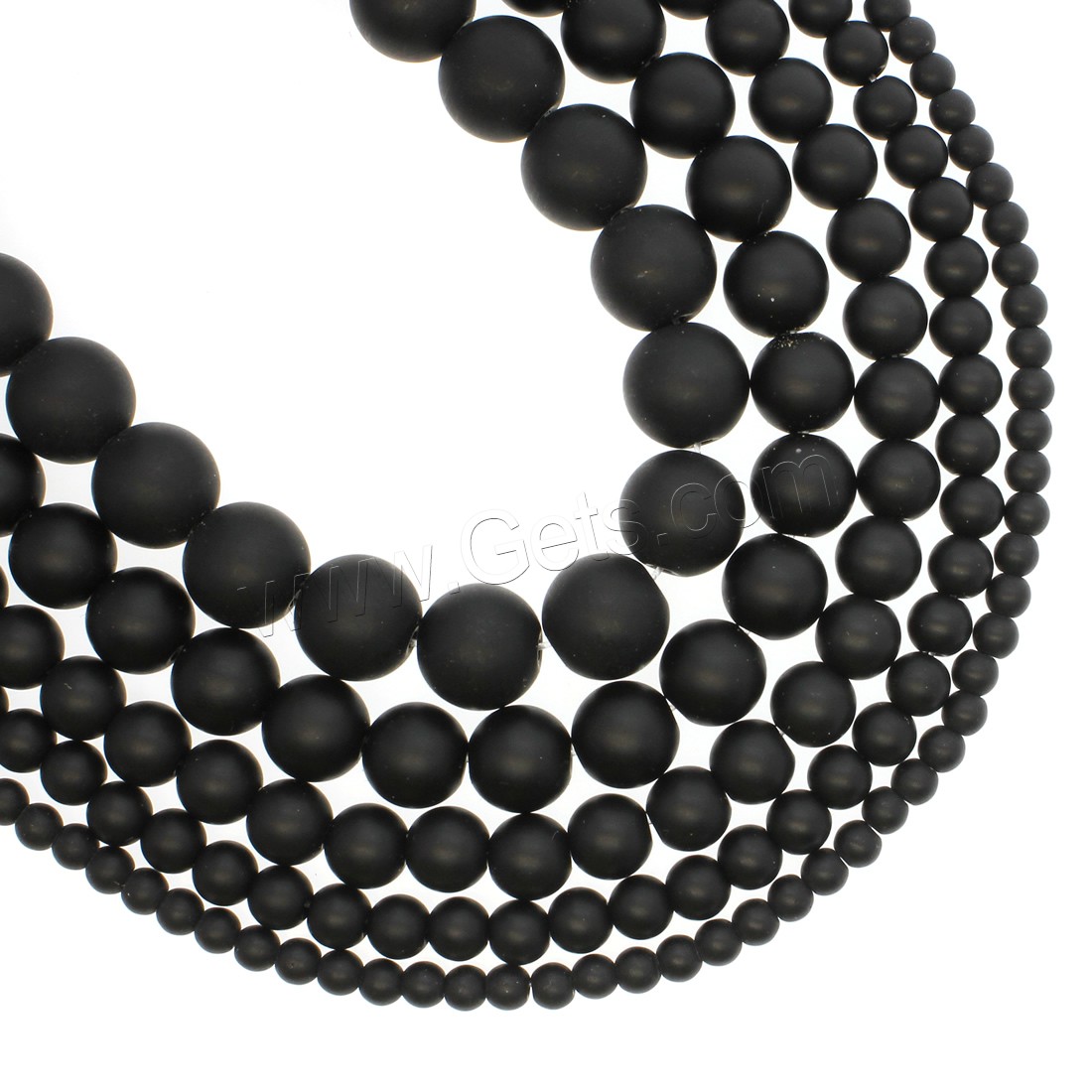 Black Stone Bead, Round, different size for choice & frosted, black, Hole:Approx 1mm, Length:Approx 14.9 Inch, Sold By Strand