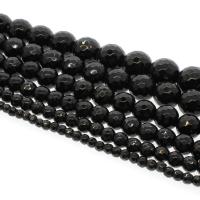 Black Stone Bead, Round & faceted, black Approx 1mm Approx 14.9 Inch 