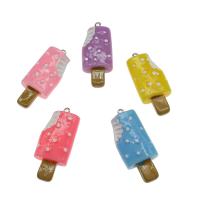 Resin Pendant, with Iron, Ice Cream, Mini & cute & DIY Approx 1.8mm 