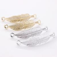 Zinc Alloy Feather Pendants, plated, vintage & DIY 43*8*2mm 