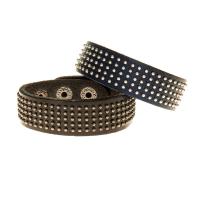 PU Leather Bracelet, with Brass, platinum color plated, Unisex & adjustable Approx 7.5 Inch 