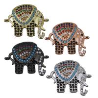 Cubic Zirconia Micro Pave Brass Connector, Elephant, plated, micro pave cubic zirconia & 1/1 loop Approx 1mm 