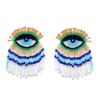 Seedbead Tassel Earring, with Zinc Alloy, vintage & fashion jewelry & folk style & for woman 72*40mm 