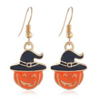 boucle d'oreille de goutte en Zinc Alloy et Émail  , alliage de zinc, Placage de couleur d'or, bijoux de mode & Bijoux d'Halloween & pour femme & émail Vendu par lot