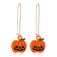 boucle d'oreille de goutte en Zinc Alloy et Émail  , alliage de zinc, Placage de couleur d'or, Bijoux d'Halloween & pour femme & émail Vendu par lot