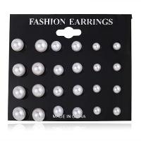 perle de plastique Stud Set, Boucle d’oreille stud, avec cristal & alliage de zinc, Placage, bijoux de mode & styles différents pour le choix & pour femme, 4mm,7MM,10MM, Vendu par fixé