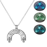 Chaîne en alliage de zinc de fer Collier Pull, Pont, Placage de couleur platine, chaîne ovale & pour femme & lumineux, plus de couleurs à choisir Environ 23.63 pouce Vendu par lot