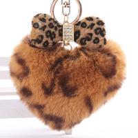 Zinc Alloy Key Clasp, with Plush, Heart, Unisex & with rhinestone 