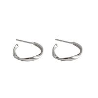 Sterling Silver Stud Earring, Argent sterling 925, argent pur puce boucle d'oreille, Plaqué de platine, Style coréen & pour femme, 16.4mm, Vendu par paire