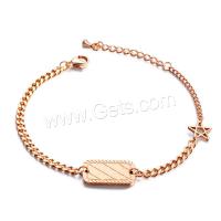 Titanstahl Armband, plattiert, Modeschmuck & für Frau, Roségold, 20x12x9mm, Länge:6.89 ZollInch, verkauft von Strang